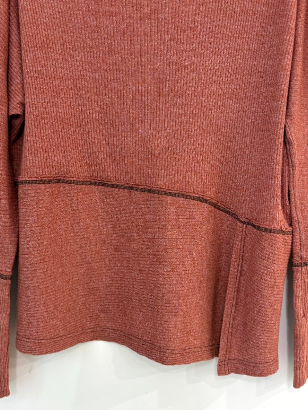 We The Free Thermal Tee Ribbed Tunic Top Sz S Slouchy Boho Asymmetrical Hem - Picture 3 of 10